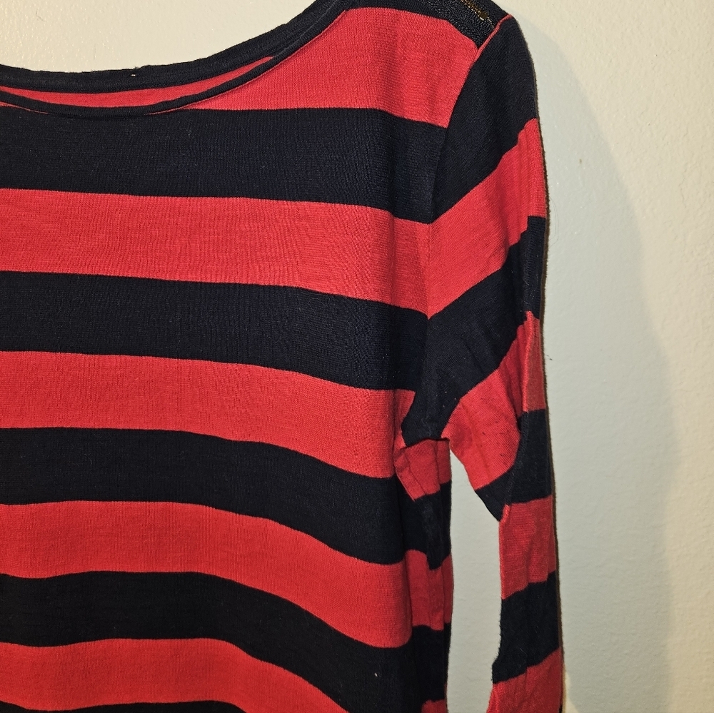 JCP Womans Striped 3/4 Sleeve Top Size Xl - Picture 4 of 14
